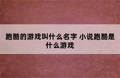 跑酷的游戏叫什么名字 小说跑酷是什么游戏